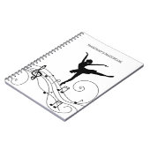 Schwarze Musiknoten und Ballerina Notizblock (Linke Seite)