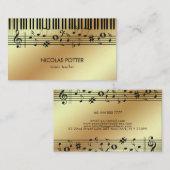 Schwarze Musiknoten Visitenkarte (Vorne/Hinten)