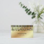 Schwarze Musiknoten Visitenkarte (Stehend Vorderseite)