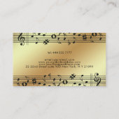 Schwarze Musiknoten Visitenkarte (Rückseite)