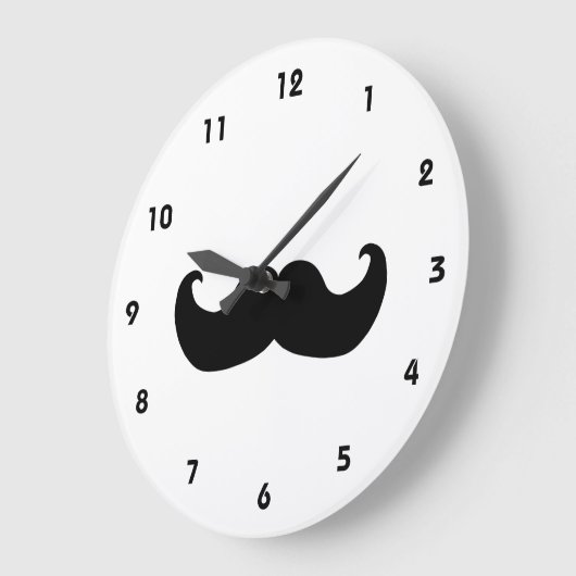 Schwarze Mustache Wanduhr mit Zahlen (Winkel)