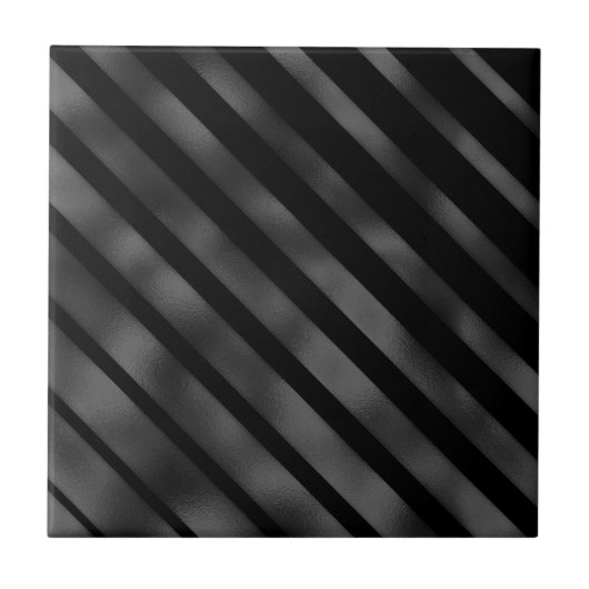 Schwarze Muster diagonale Streifen metallische Fol Fliese (Vorderseite)