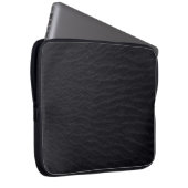 Schwarze Muster und Oberflächenstruktur Laptopschutzhülle (Vorne Rechts)