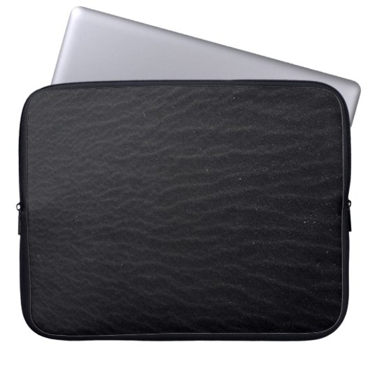 Schwarze Muster und Oberflächenstruktur Laptopschutzhülle (Vorderseite)