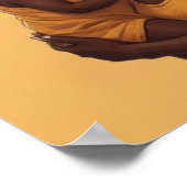 Schwarze Mutter-und-Kind-Linienkunst  Poster (Ecke)