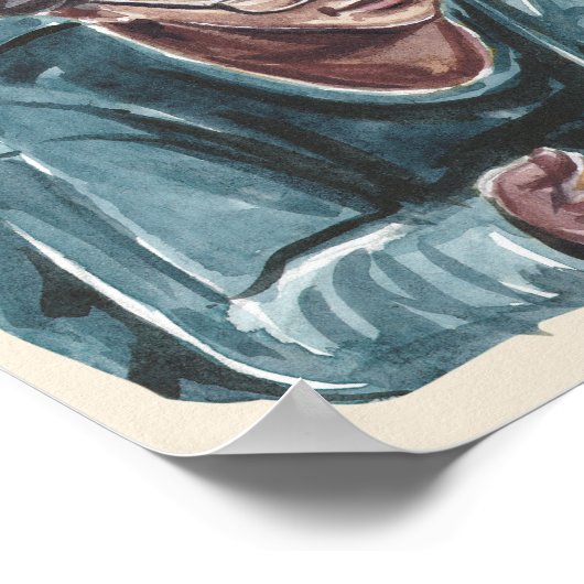 Schwarze Mutter und Tochter gemeinsam Mauer lesen Poster (Ecke)