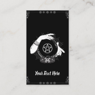 Schwarze Mystische Hellseher Mystische Kristallkug Visitenkarte