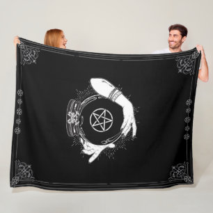Schwarze Mystische Schicksalsdeuterin Mystische Kr Fleecedecke