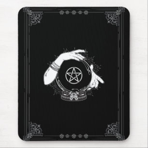 Schwarze Mystische Wahrsagerin Mystische Kristallk Mousepad
