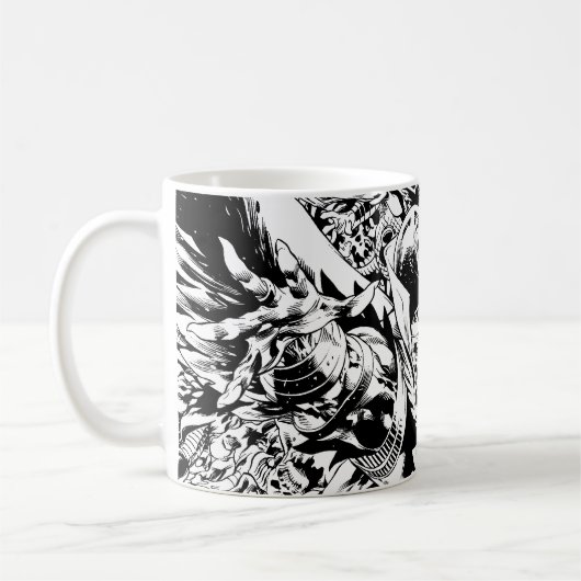 Schwarze Nacht - Schwarz und Weiß Kaffeetasse (Links)