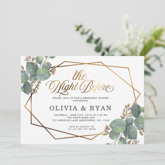 Schwarze Nacht vor der Einladung des Geo Eukalyptu (Stehend Vorderseite)