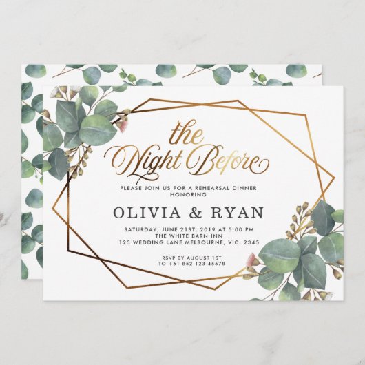 Schwarze Nacht vor der Einladung des Geo Eukalyptu (Vorne/Hinten)