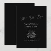 Schwarze Nacht vor Hochzeit Probe II Einladung (Vorne/Hinten)