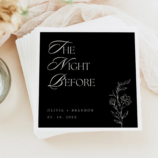 Schwarze Nacht vor Probe Abendessen Hochzeit Serviette