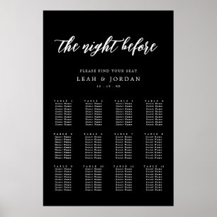 Schwarze Nacht vor Probe Sitzkarte Poster