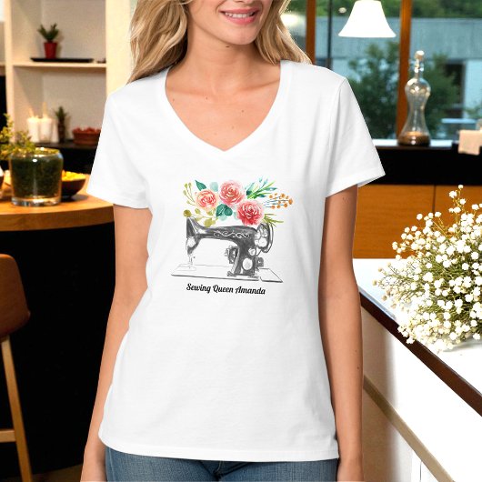 Schwarze Nähmaschine Seamstress T - Shirt
