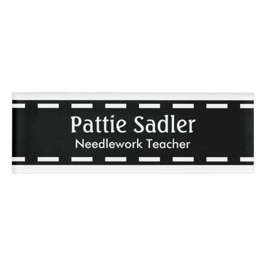 Schwarze Naht + Ihre Ideen Namenschild (Vorderseite)