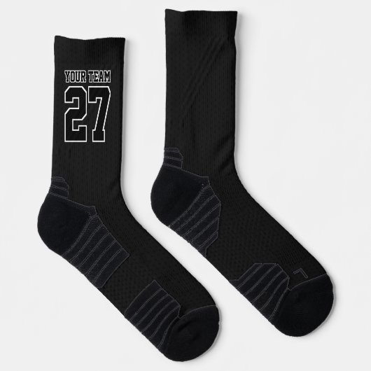 Schwarze Namen des Sportmannes gepunktete Basketba Socken (Rechts)