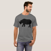 schwarze Nashornnashornillustration T-Shirt (Vorne ganz)