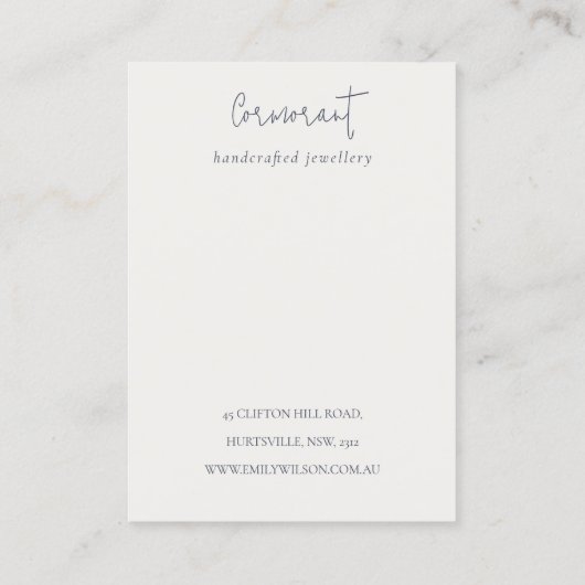 Schwarze Navy Ambrosia Floral Logo Ohrenanzeige Visitenkarte (Rückseite)