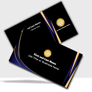 Schwarze Navy-Blau- und Gold-Luxus-Visitenkarte Visitenkarte