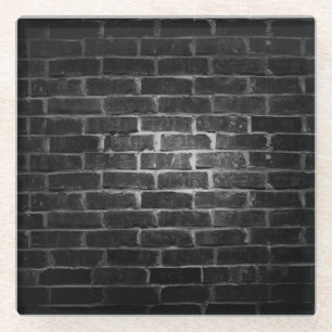 SCHWARZE NEON BRICK WALL SIEHT AUS GLASUNTERSETZER