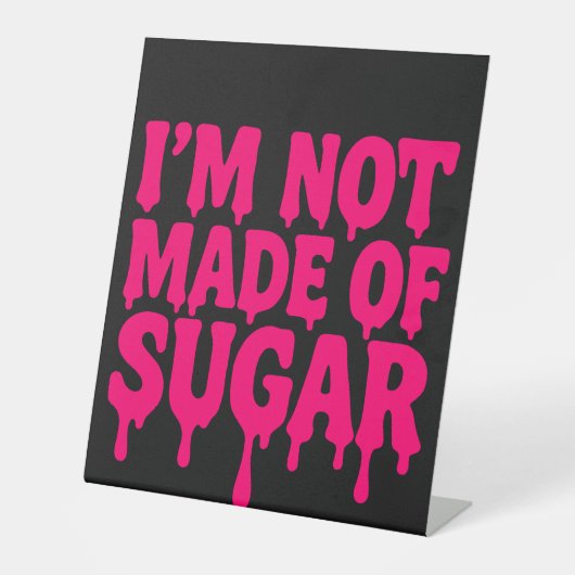 Schwarze Neon Pink Pedestal Schild - Anpassbar (Vorderseite)