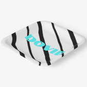 Schwarze Neonplatte Pappteller (Gewinkelt)