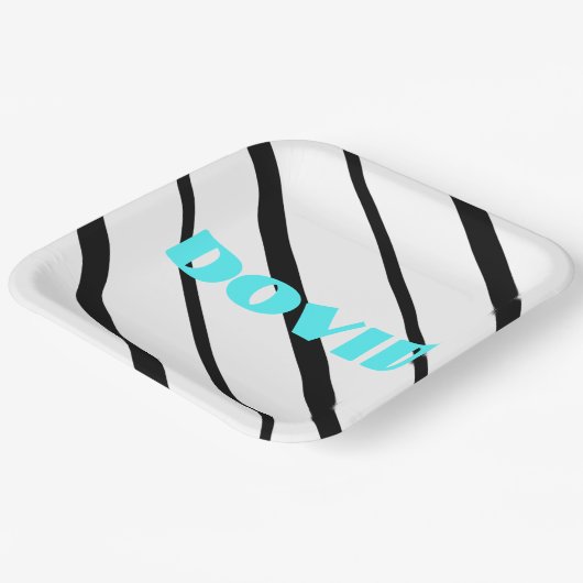 Schwarze Neonplatte Pappteller (Gewinkelt)