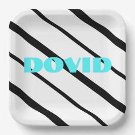 Schwarze Neonplatte Pappteller