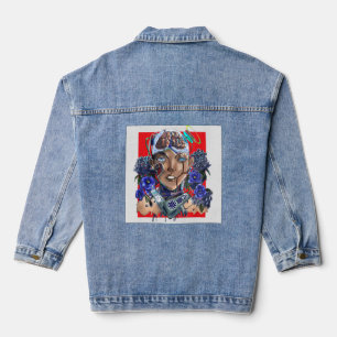 Schwarze Nerd-Kultur Cyberpunk Afrofuturismus Robo Jeansjacke