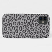 Schwarze Nettospitze mit Leopardmuster auf Weiß Case-Mate iPhone Hülle (Rückseite (Horizontal))