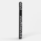 Schwarze Nettospitze mit Leopardmuster auf Weiß Case-Mate iPhone Hülle (Hinten/Rechts)