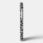 Schwarze Nettospitze mit Leopardmuster auf Weiß Case-Mate iPhone Hülle (Rückseite / Links)