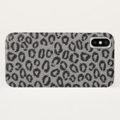 Schwarze Nettospitze mit Leopardmuster auf Weiß Case-Mate iPhone Hülle (Rückseite (Horizontal))