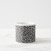 Schwarze Nettospitze mit Leopardmuster auf Weiß Espressotasse (Vorderseite)