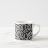 Schwarze Nettospitze mit Leopardmuster auf Weiß Espressotasse (Rechts)