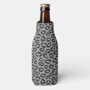 Schwarze Nettospitze mit Leopardmuster auf Weiß Flaschenkühler
