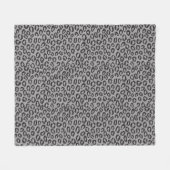 Schwarze Nettospitze mit Leopardmuster auf Weiß Fleecedecke (Vorderseite (Horizontal))