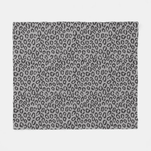 Schwarze Nettospitze mit Leopardmuster auf Weiß Fleecedecke (Vorderseite (Horizontal))
