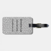 Schwarze Nettospitze mit Leopardmuster auf Weiß Gepäckanhänger (Rückseite horizontal)