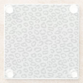 Schwarze Nettospitze mit Leopardmuster auf Weiß Glasuntersetzer (Rückseite)