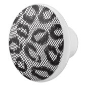 Schwarze Nettospitze mit Leopardmuster auf Weiß Keramikknauf (Rechts)