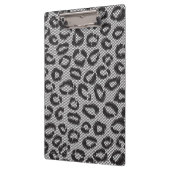 Schwarze Nettospitze mit Leopardmuster auf Weiß Klemmbrett (Links)