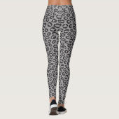 Schwarze Nettospitze mit Leopardmuster auf Weiß Leggings (Rückseite)