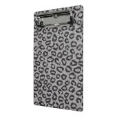 Schwarze Nettospitze mit Leopardmuster auf Weiß Mini Klemmbrett (Gewinkelt2)