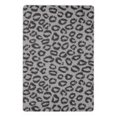 Schwarze Nettospitze mit Leopardmuster auf Weiß Mini Klemmbrett (Rückseite)