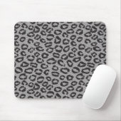 Schwarze Nettospitze mit Leopardmuster auf Weiß Mousepad (Mit Mouse)