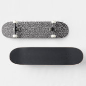 Schwarze Nettospitze mit Leopardmuster auf Weiß Skateboard (Horizontal)