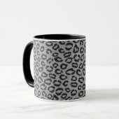 Schwarze Nettospitze mit Leopardmuster auf Weiß Tasse (Vorderseite Links)